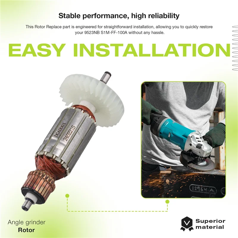 

【Flash Deal】Rotor Anchor Armature Angle Grinder Rotor Replace For 9523NB S1M-FF-100A
