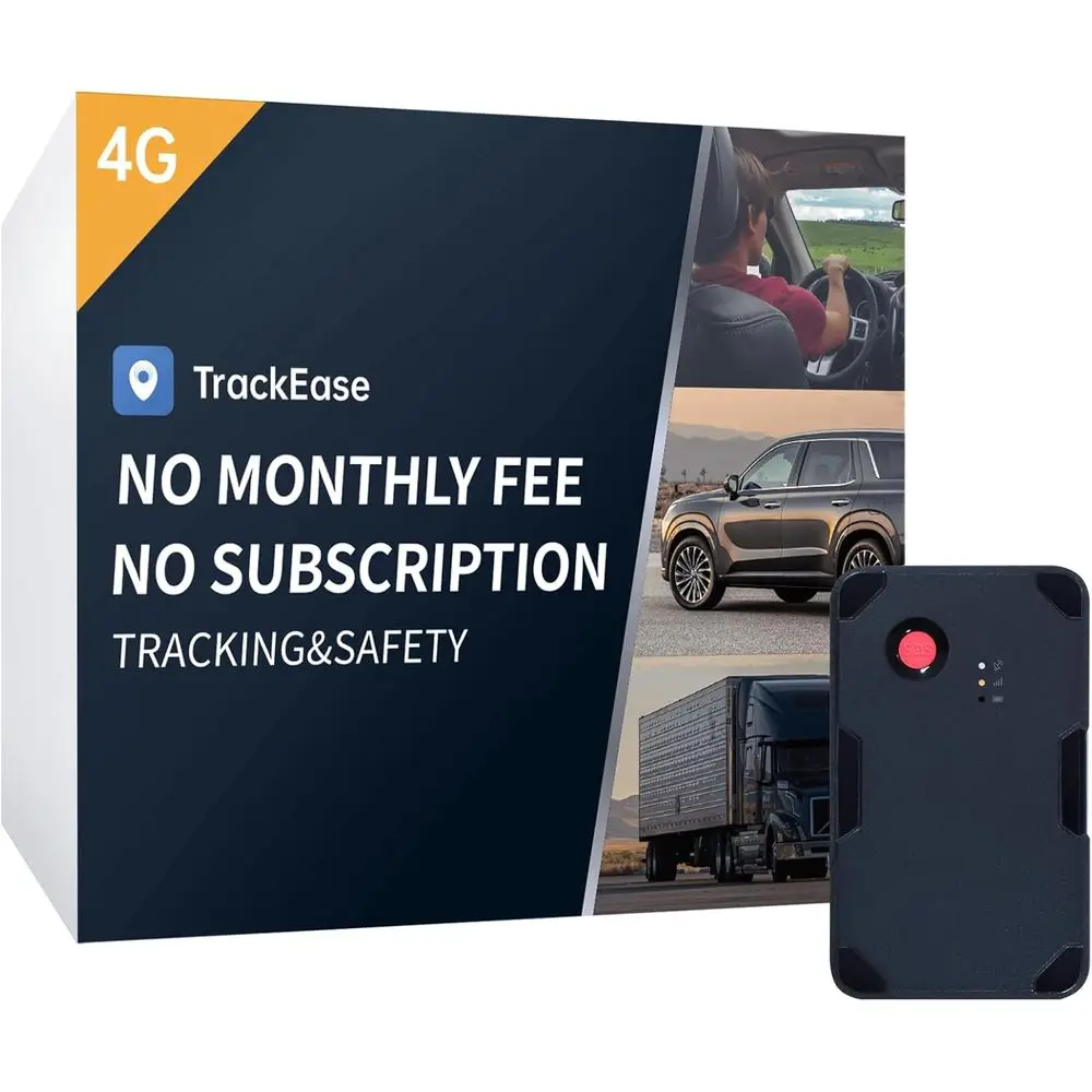 

GPS Tracker for Vehicles, No Monthly Fee, No Subscription, Long Battery Life, 4G SIM Card and Data Included, Trip History, GeoFe