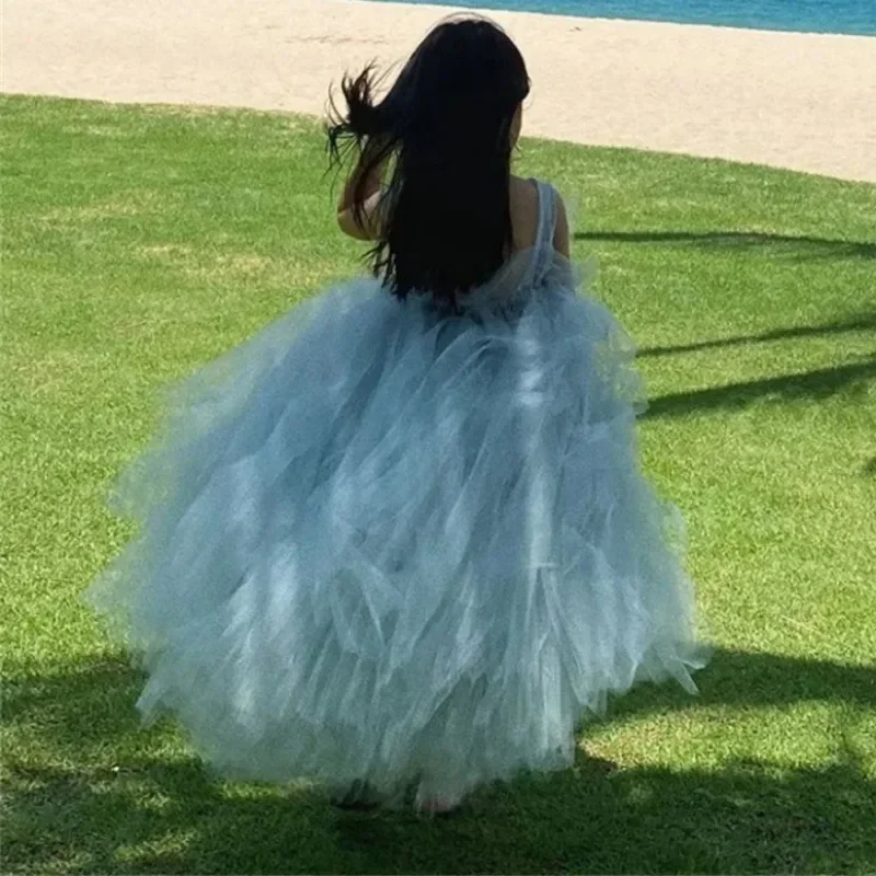 Flower Girl Dress Fluffy Tulle Piano Performance Princess Baby Girl Wedding Birthday Party First Communion Holiday Gown