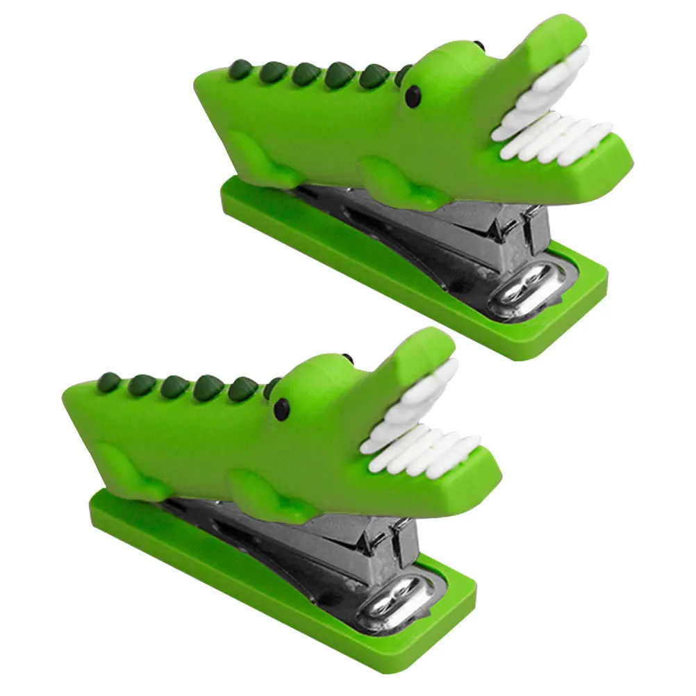 

2Pcs Mini Crocodile Animal Stapler Silicone Office Paper Stapling Tool Lightweight Cute Small Decorative Stapler