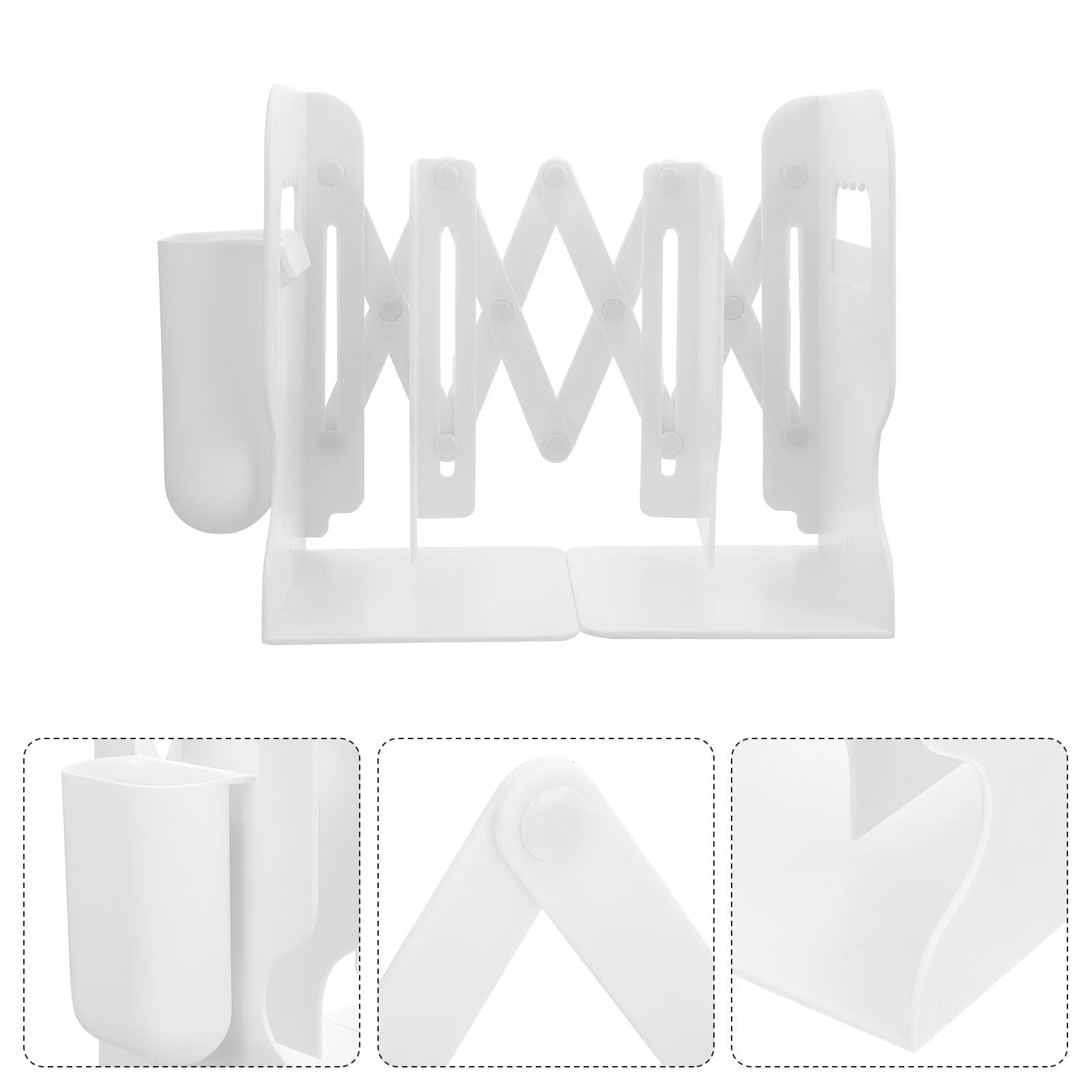 

1Set Bookend Holder Simple Folding Design Strong Clamp Book Stand for Office Home Study Room Desktop Storage and Decoration Use