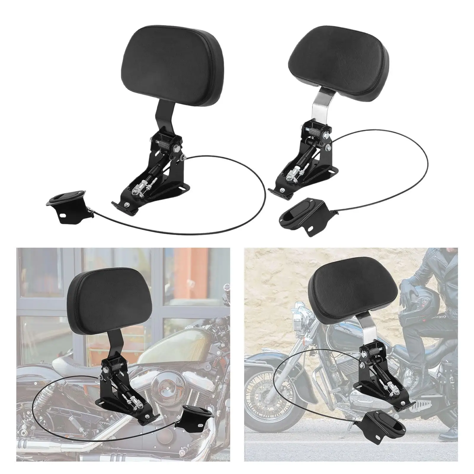 Motorcycle Driver Backrest Comfy Support Pad Quick Release Sissy Bar Easy Installation for Long Distance view 2