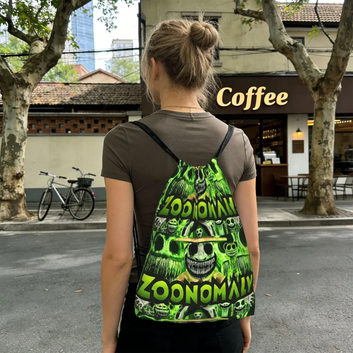 Zoonomaly Cartoon Steam Game Backpacks Multi-function Drawstring Bags Sports Bag Book Bags for Man Woman School