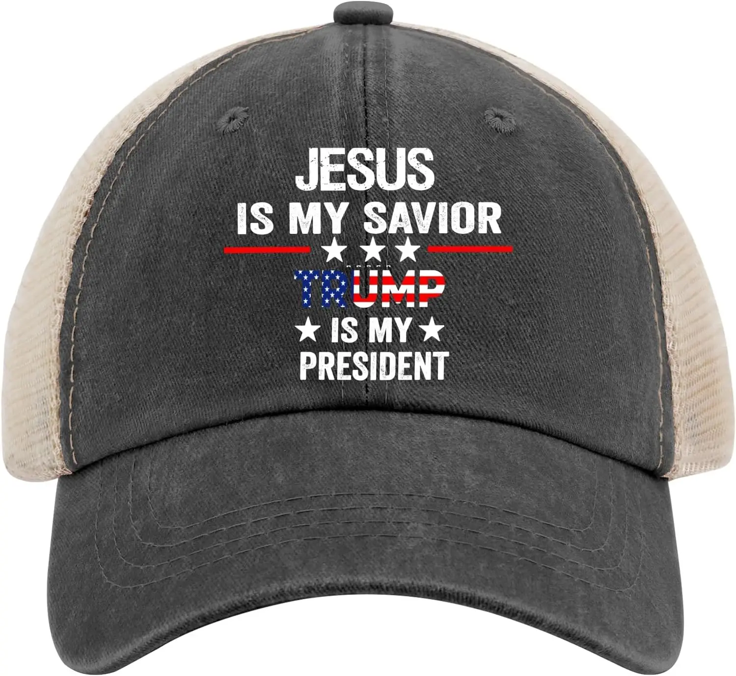 Jesus Is My Savior Trump Is My President Hat for Men Baseball Hat Fashionable Caps Caps Gym Hat Womens Gifts for Cool Caps