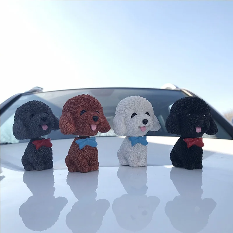 Simulation teddy car ornaments, shaking head puppy, home ornaments