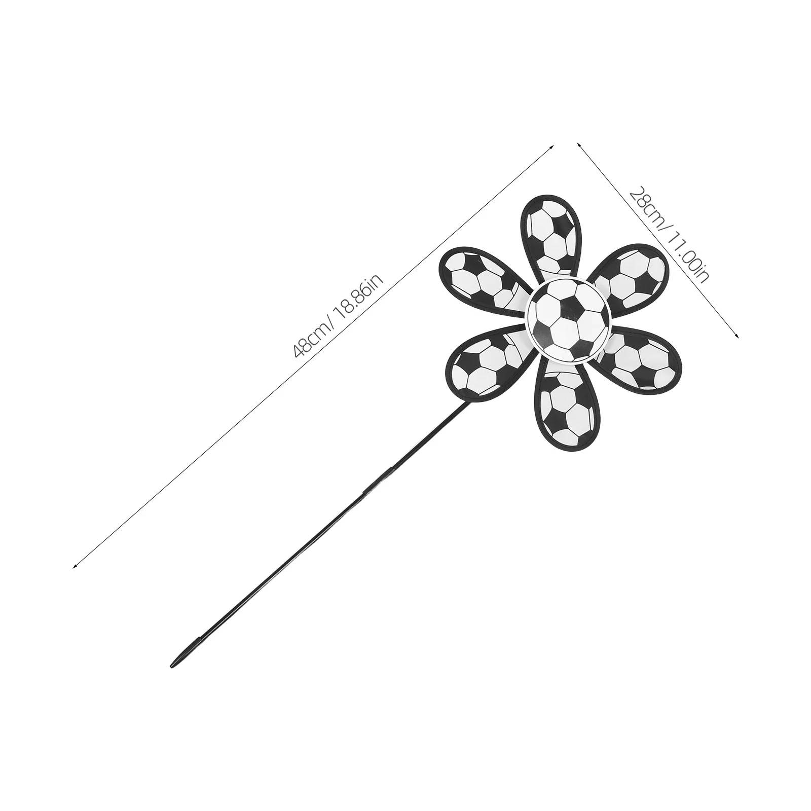 2 قطعة الأطفال في الهواء الطلق Pinwheels الاطفال طاحونة لحديقة حفلة تفضل مرحلة ما قبل المدرسة ديكور المغازل ساحة شرفة-موضوع كرة القدم #6