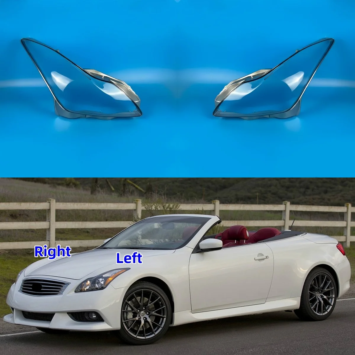 

Для Infiniti G серии G37 2-дверный купе 2009 2010 2011 2012 2013, крышка объектива фары, корпус прозрачного стекла, абажур
