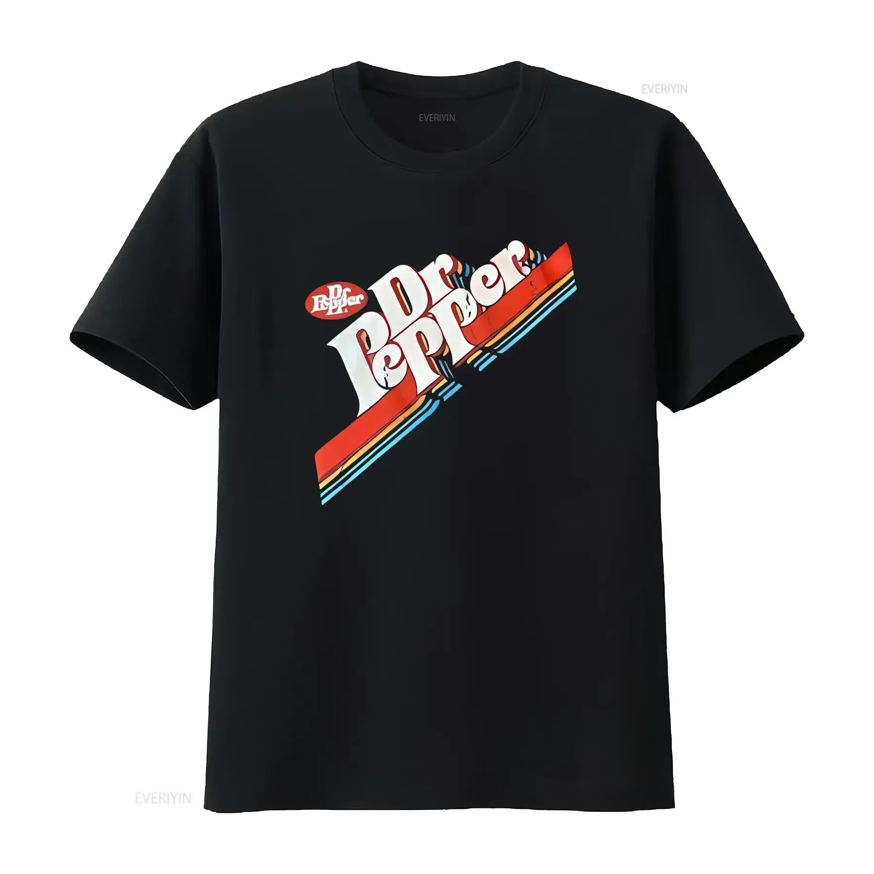 Retro Dr Pepper Logo Vintage Style T Shirt for Men and Women vintage Washed homme streetwear Casual Stretched Breathable
