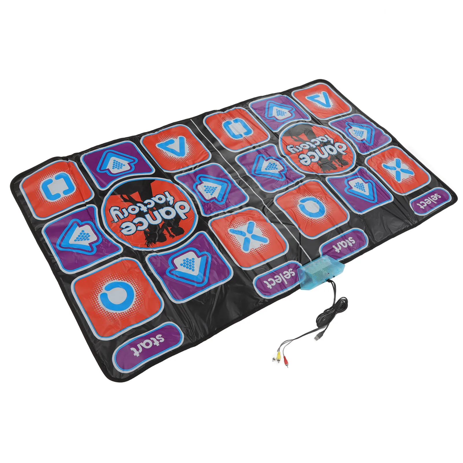 حصيرة الرقص الإلكترونية اللاسلكية 2 لاعب AV واجهة التحكم عن بعد حساسية عالية التلفزيون وسادة أرضية الرقص