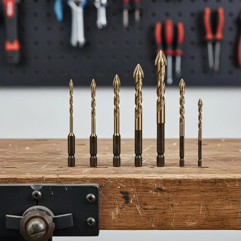 Hex Shank Tile Drill Bits Premium Alloy Cross Hex Hole Opener Suitable for Glass Ceramic Concrete Home DIY Repair Works