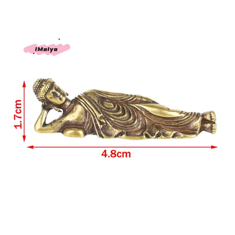 Picture 7: M-1PC Mini Retro Golden Lying Amitabha Buddha Statue Sculpture Figurines Copper Pure Brass Home Decoration Statues