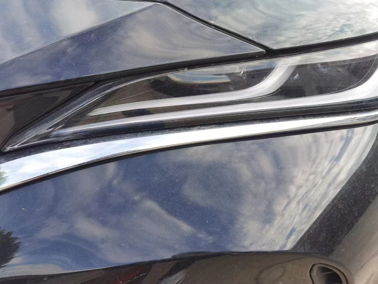 High Quality Head Light Lamp Styling Decoration White ABS Chrome Car Head Light Front LED Light for  Harrier 2020