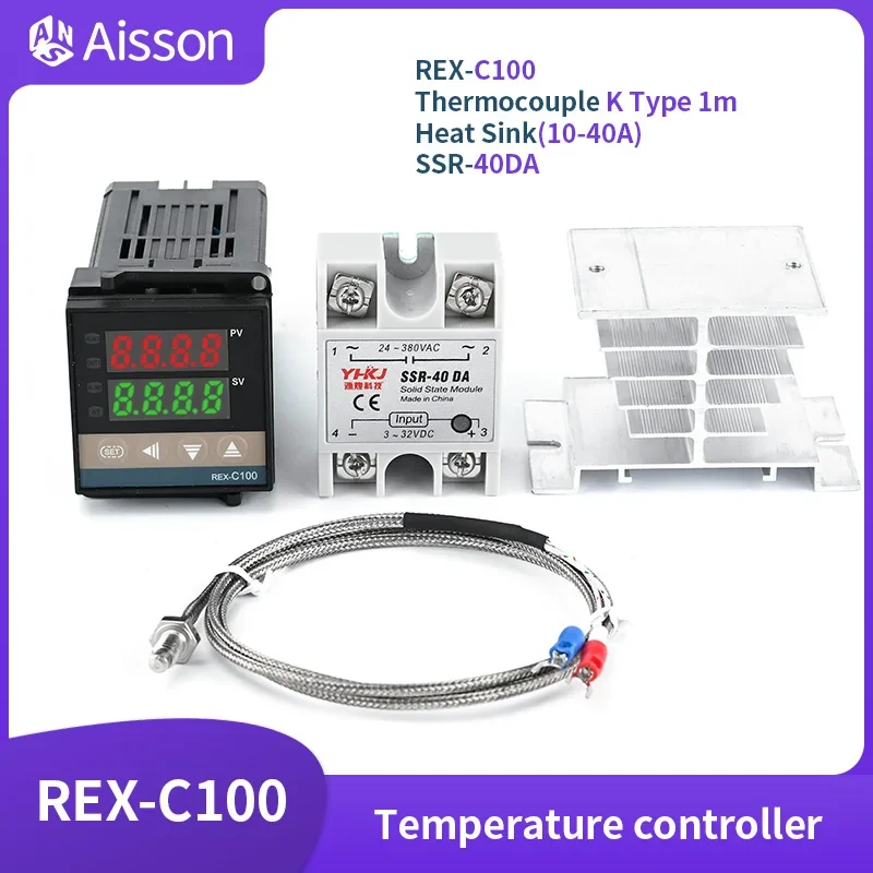 REX-C100 PID Temperature Controller K-Type Single Input Digital Display Thermostat AC110V-240V Relay SSR Output 400℃