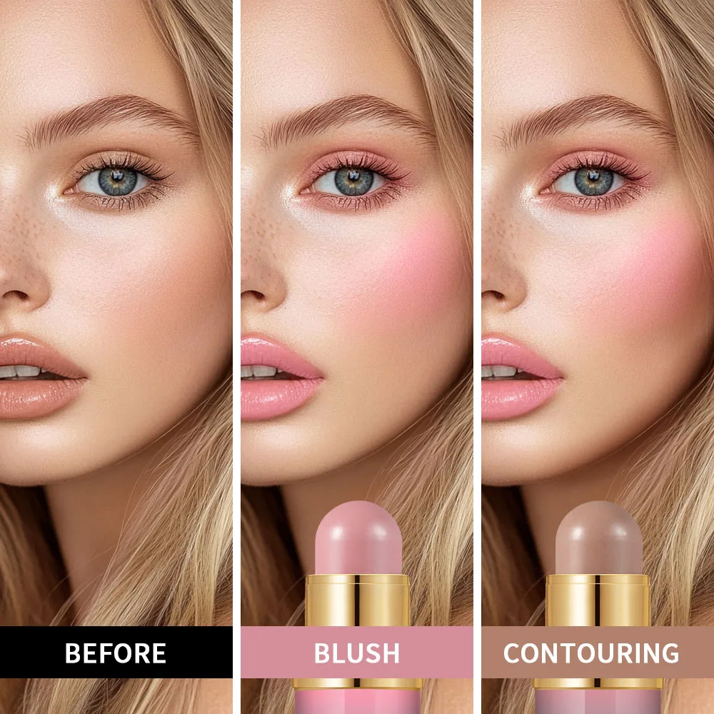 زبداني أحمر الخدود عصا توهج آند جو الخد الشفاه ملون طويل الأمد الوجه تمييز ماكياج أحمر الخدود كريم أحمر الخدود مستحضرات التجميل ماتي كونتور #6