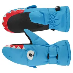 Gants de ski imperméables à motif requin pour enfants, mitaines coupe-vent, 506, sports de plein air, équitation, neige