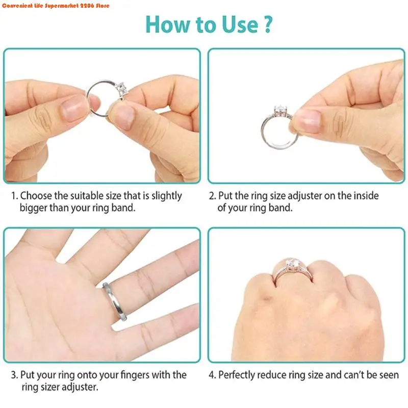 8 Sizes Silicone Invisible Clear Ring Size Adjuster Resizer Loose Rings Reducer Ring Sizer Fit Any Rings Jewelry Tools