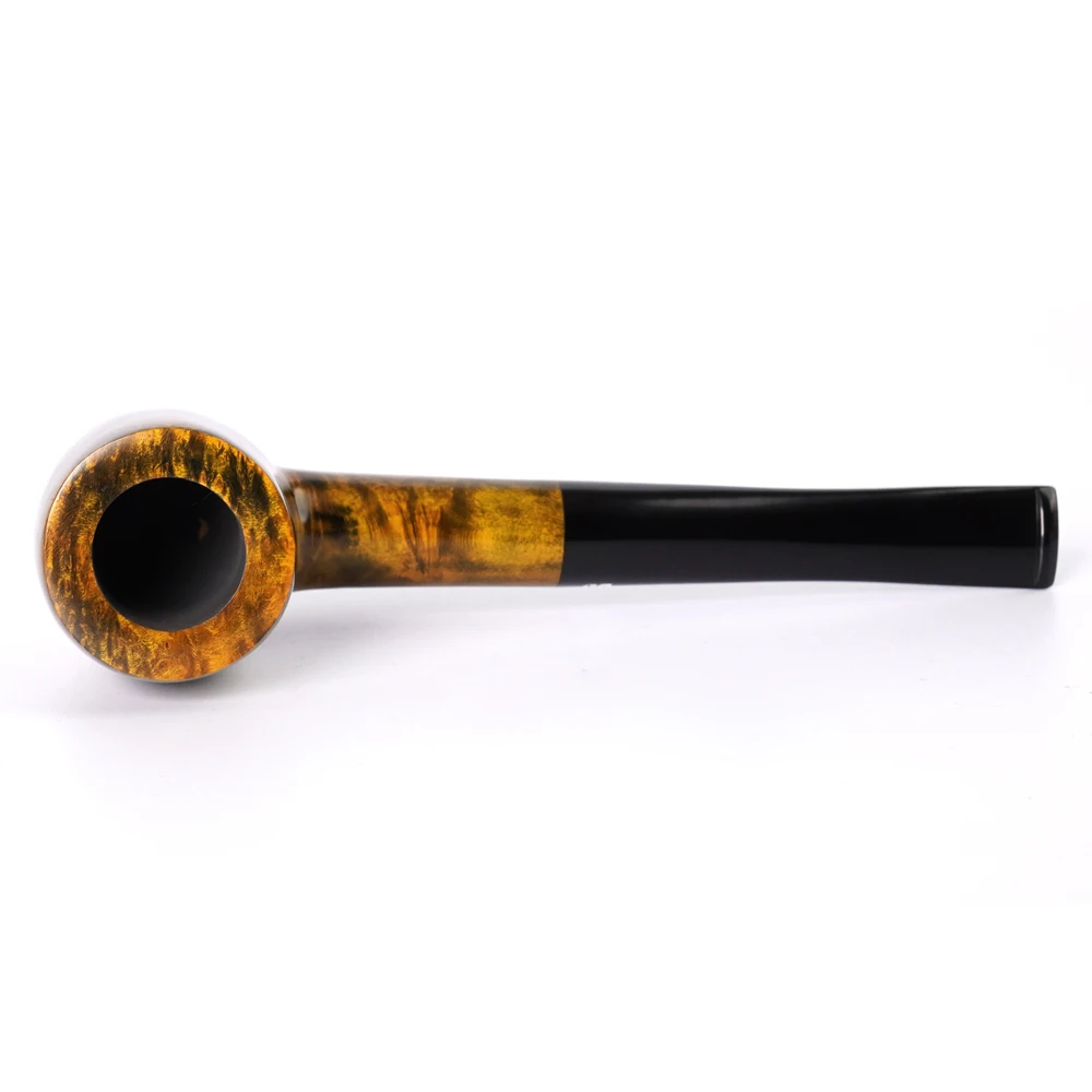 Handmade briar tobacco pipe classic straight handle pool pipe 9mm pipe channel acrylic pipe mouth beginner smoking pipe gift