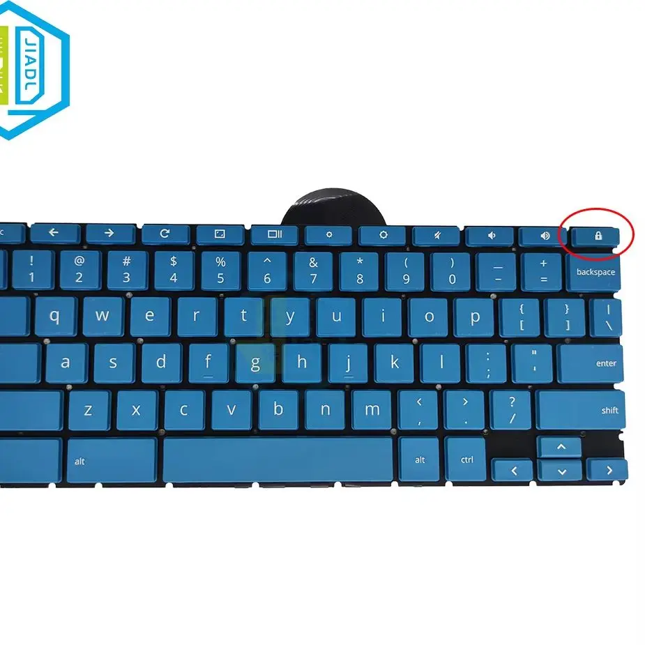 US English Blue Keyboard For HP Chromebook X360 11 G3 EE Chromebook X360 11MK G3 EE Blue Keycaps Notebook Keyboard