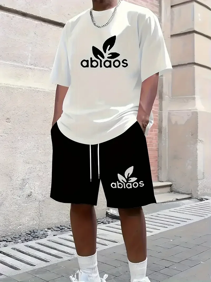 

2025-26 Summer Hot-selling Fashion Trend Luxury Suit 3D Printing American Street Breathable Quick-drying T-shirt Shorts Set