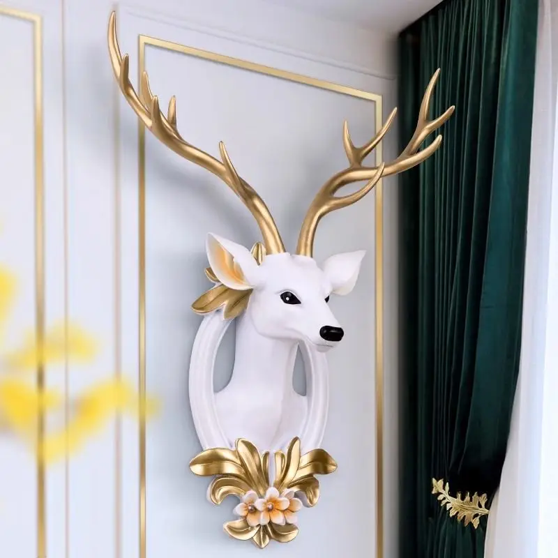 

Luxurious Nordic Resin Deer Head Wall Decoration, Living Room, TV, Sofa Background, Pendant