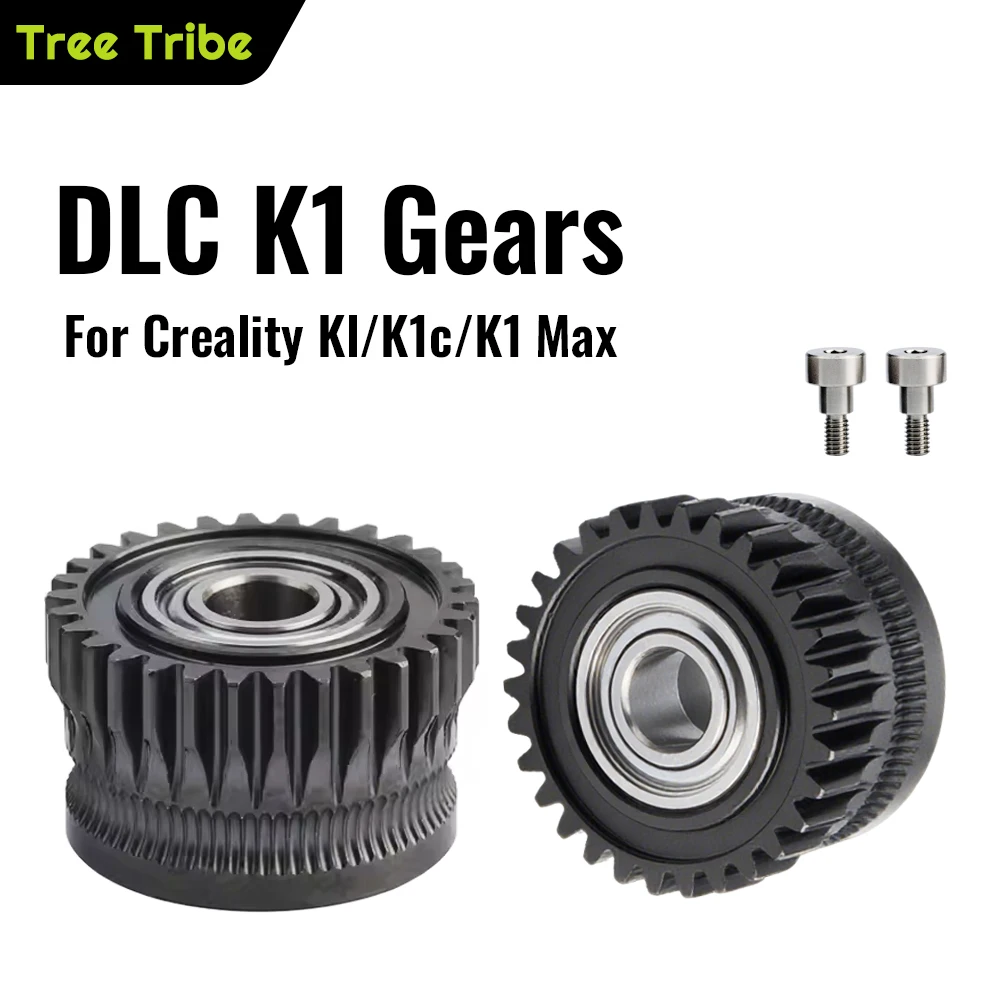 DLC Tree Tribe K1 GEAR K1C GEAR K1Max DLC GEAR Całkowicie Metalowe DLC Gear z Powłoką Ochronną Pasujące do K1 K1 Max K1C Ekstruderów Drukarek 3D Creality