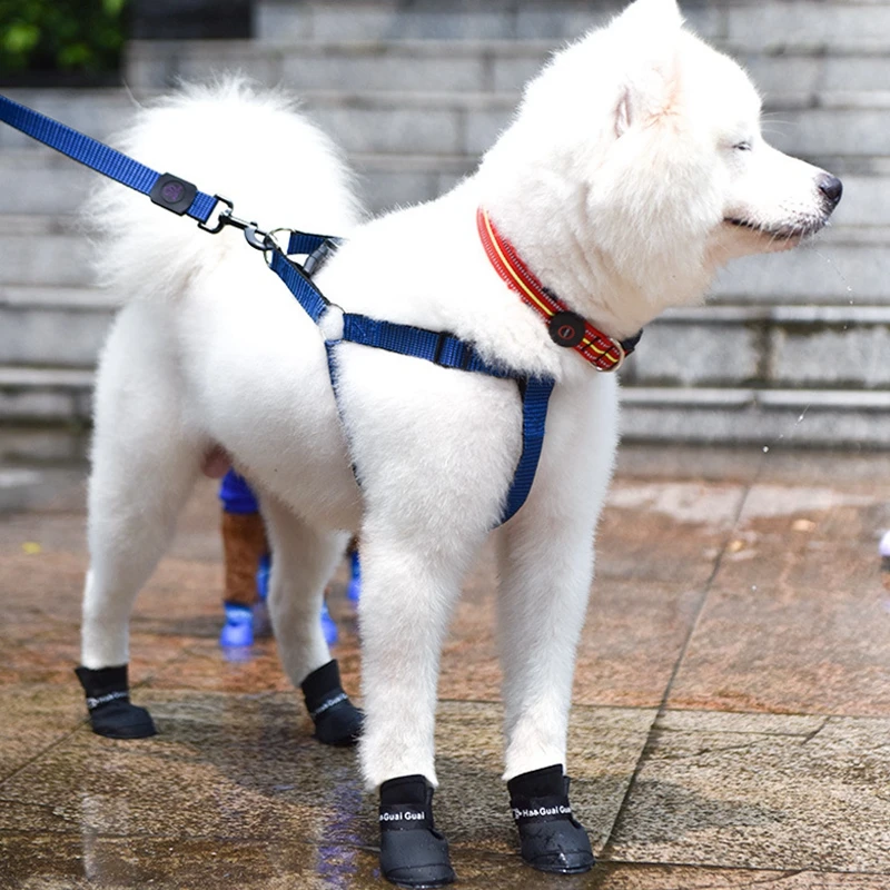 4Pcs/Set Pet rain Shoes Dog Cat Anti-slip Rubber Boot Foot Cover Puppy Waterproof Socks Small Medium Dogs Protect The Paw