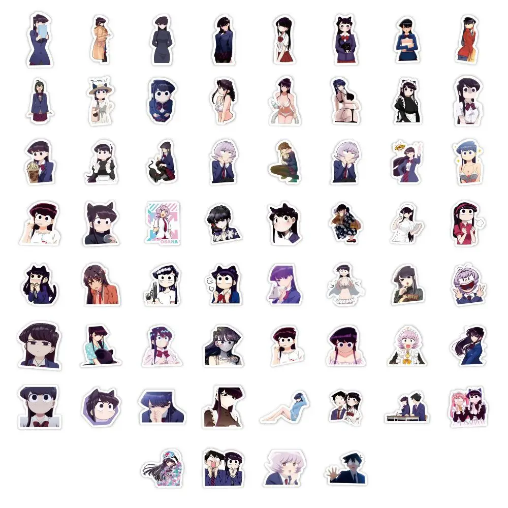 10/60PCS Anime Komi는 스티커를 통신할 수 없습니다 만화 귀여운 섹시한 Komi Shouko 맞춤형 크리 에이 티브 장식 스크랩북 데칼