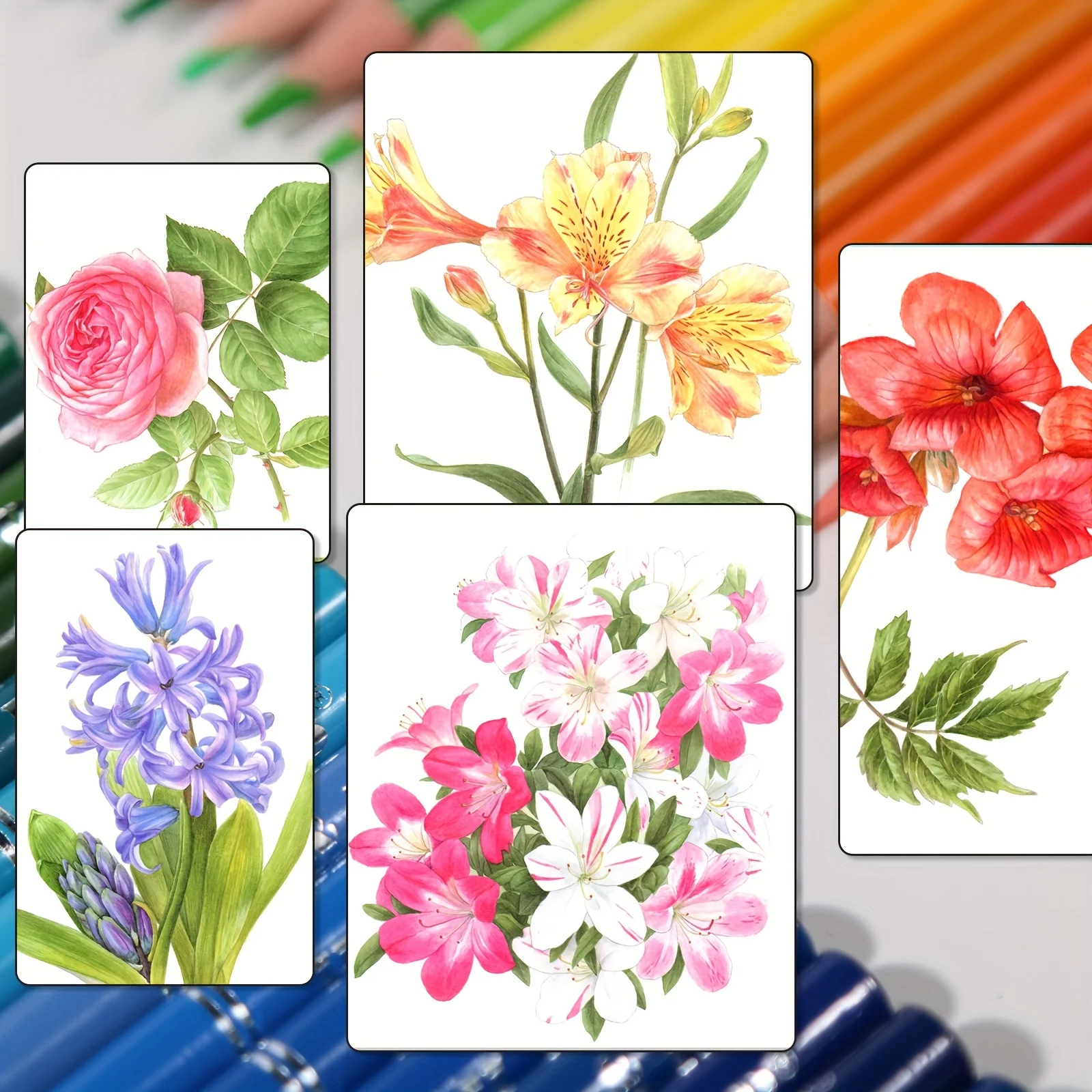 مجموعة أقلام رصاص ملونة 72/120/180/260 - أقلام رصاص على طراز ألوان مائية نابضة بالحياة، قابلة للمسح، مثالية للفنانين والمبتدئين، لوازم فنية