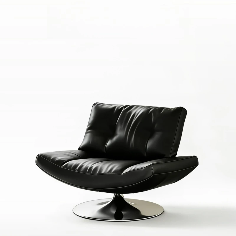 

Swivel single sofa chair, light luxury, high-end feeling, minimalist leather living room, single chair, designer balcony