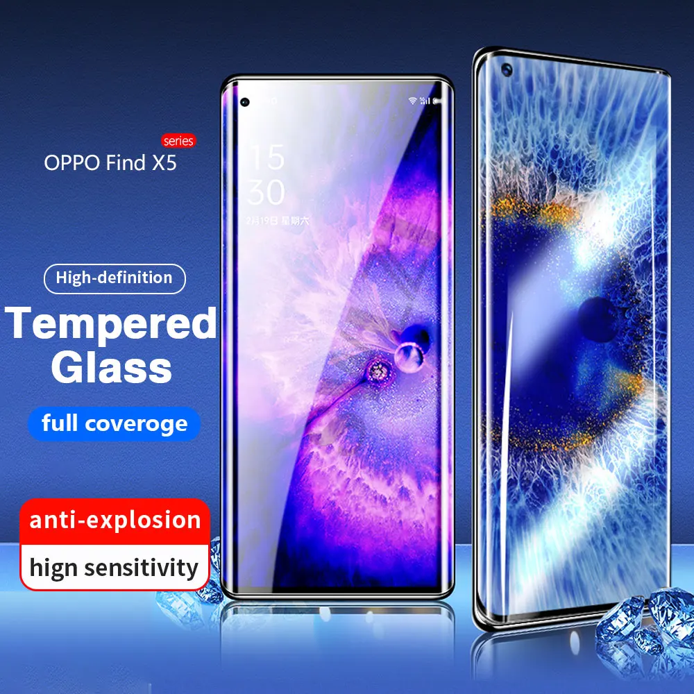 2/1Pcs Anti Blue Light UV glass per OPPO Find X5 X3 X2 pro X screen protector pellicola protettiva per telefono Smartphone in vetro temperato UV