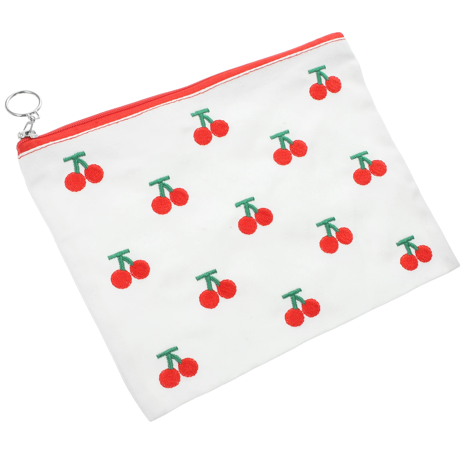 

Cherry Pattern Makeup Travel Pouch Zipper Coin For Women Portable Storage Bag Daily Use Toiletry Bag Soft Durable
