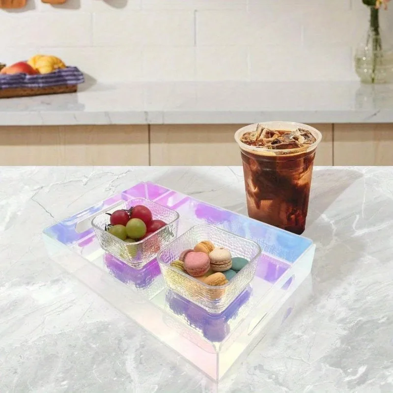 1 Pcs Bathroom Tray Organizer for Countertop, Decorative Acrylic Tray As Perfume Tray, Vanity Tray, Bathroom Sink Organizer, Toilet Tank Tray, Modern Bathroom Accessories Decor 11-4/5 X 7-7/8 X 2 Inch