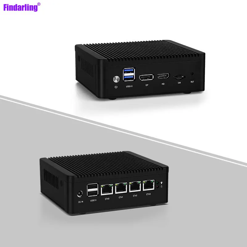 AN2 쿼드 코어 인텔 J4125 4 * I255 2.5G LAN 미니 PC 팬리스 소프트 라우터 HD-MI VGA SSD HDD PfSense 방화벽 기기 ESXI AES-NI