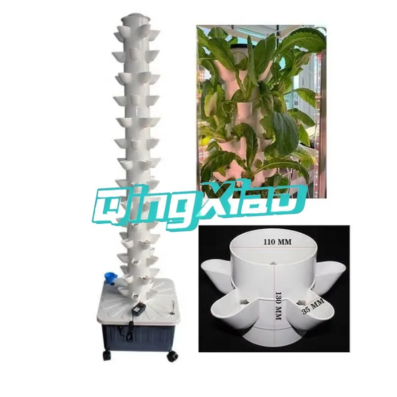 Vertical Intelligent Hydroponic Tower 45 70 Hole Soilless Cultivation System With Water Pump And Wheels Home Vegetable Planting