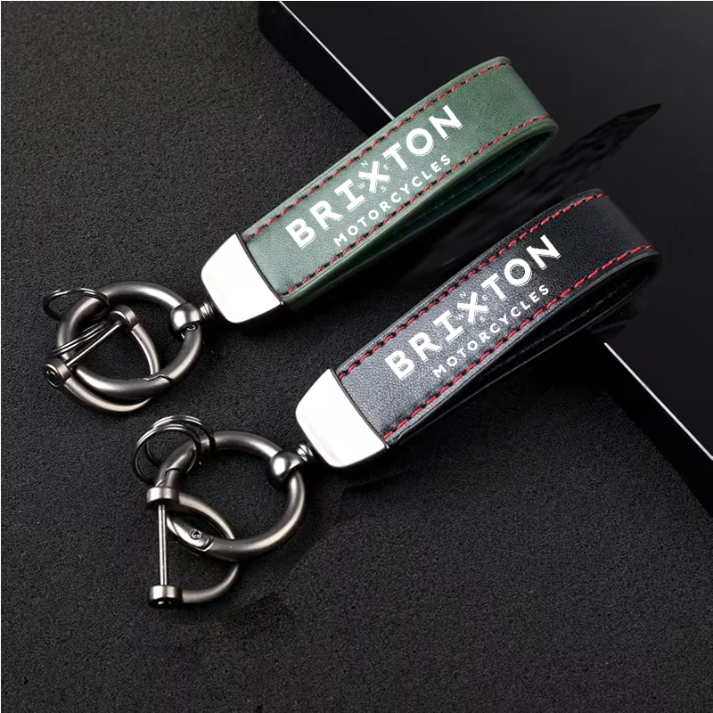 1PCS Motorcycle Metal PU Leather Motorcycle Keychain Ring Accessories For BRIXTON Cromwell 125 250 Crossfire 500 Accessories