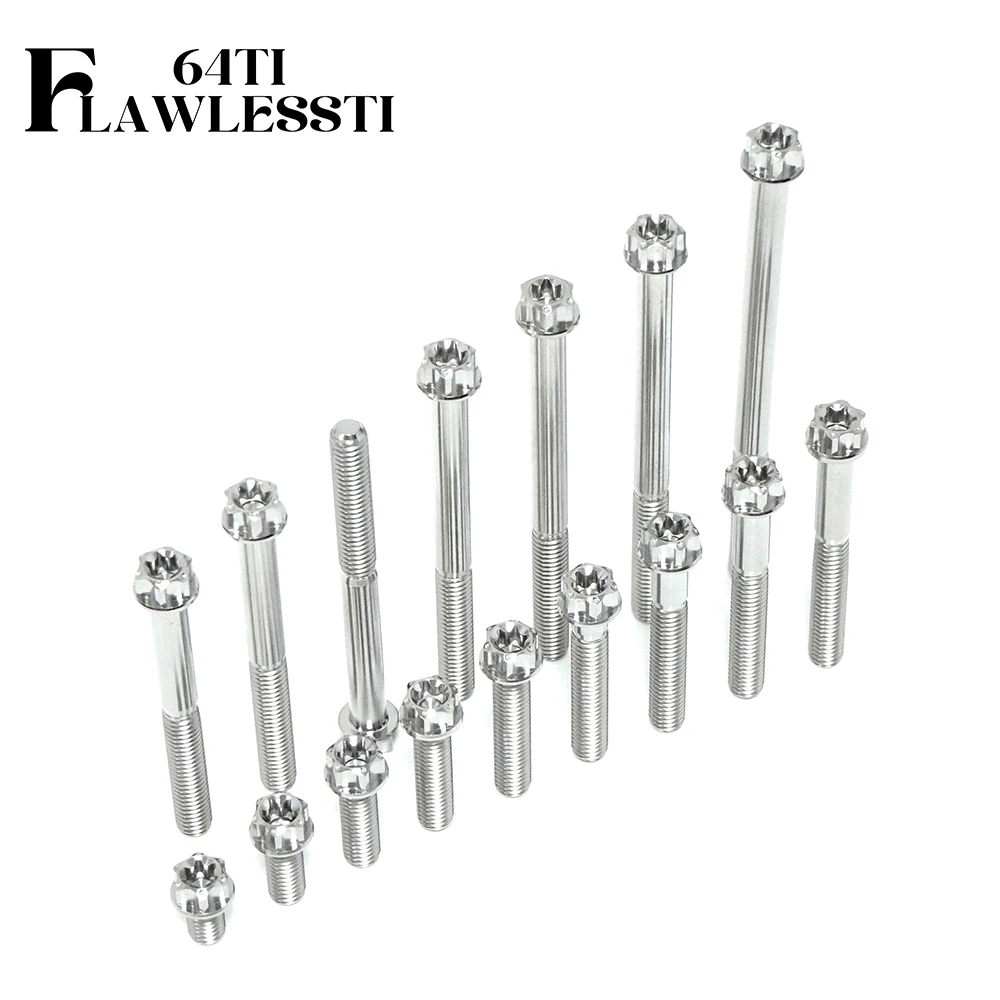 FLAWLESSTI M6×10-90 mm Gr5 Titanium Bolts Crankcase Engine Clutch Bolts For Xmax 300 Tmax 560 Vespa Sprint 150 Primavera 150