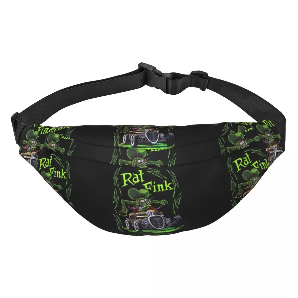 Rat Fink Classic Fanny Pack Men Women Custom Comic Cartoon Sling Crossbody Waist Bag for Running Phone Money Pouch