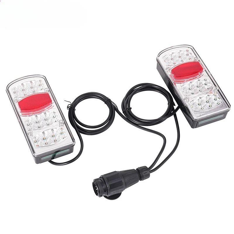 

Truck RV Turn Signal Car LED Signal Light 13-pin European Socket Connector Trailer Two-color Tail
