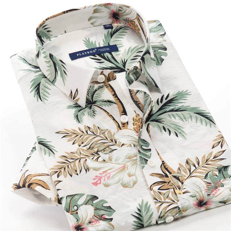 

Summer Ultra-thin Mens Short-sleeved Floral Shirt Plus Size 7XL 8XL 9XL 10XL Beach Seaside Print Loose Casual Hawaiian Oversized