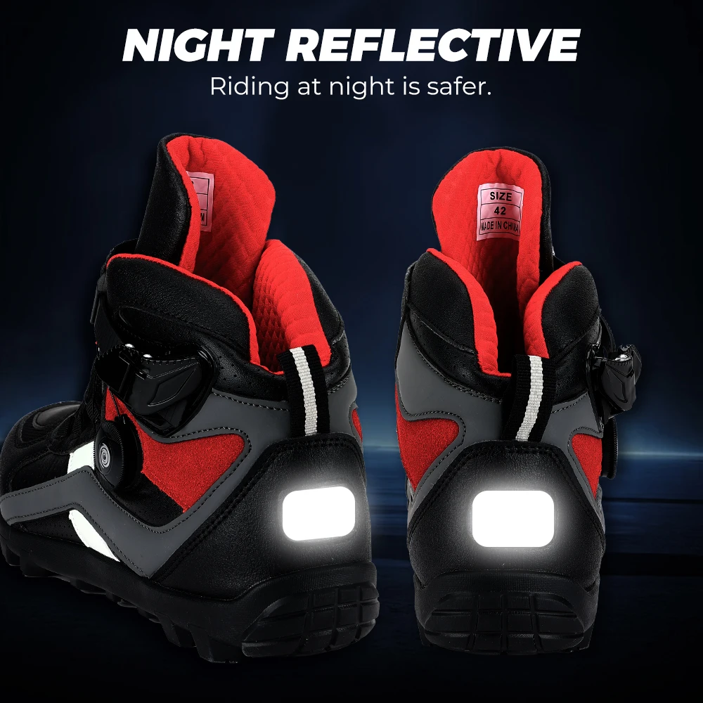 Motorcycle Riding Shoes Men Boots Highly Elastic Daily Sneakers Breathable Comfortable Off-road Motorbike Unisex Outdoor Racing