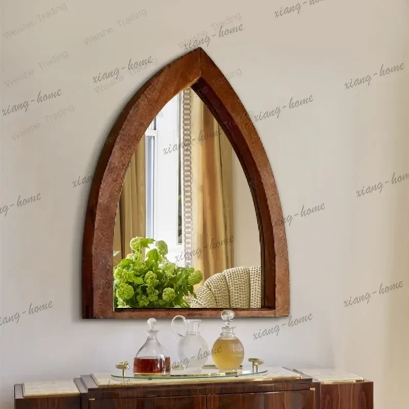 LD Dressing mirror B & B retro mirror explosion-proof special-shaped decorative mirror wooden frame