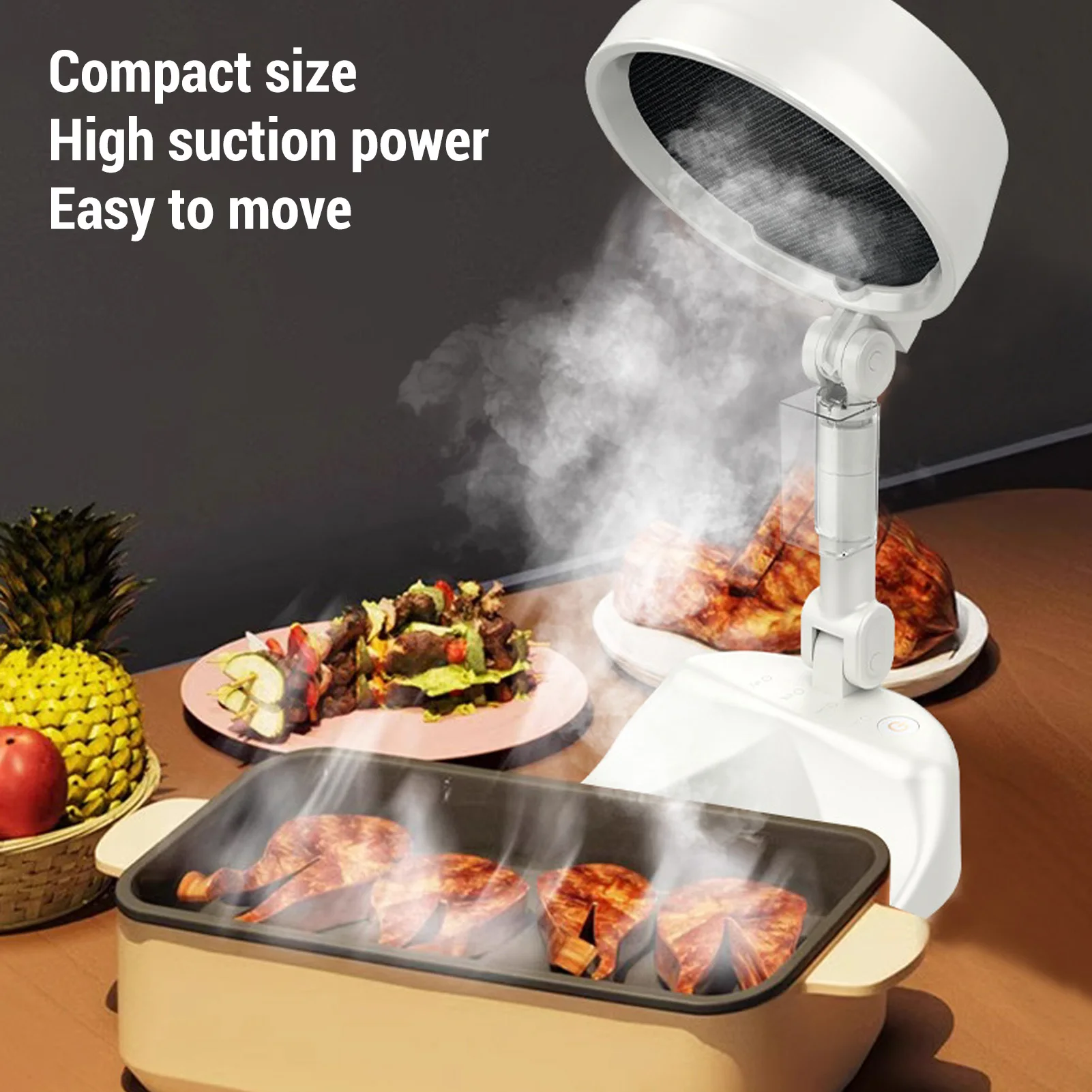 

Tabletop Range Hood 8W 3 Speed Strong Suction Low Noise Multifunction Foldable Portable Kitchen Exhaust Fan