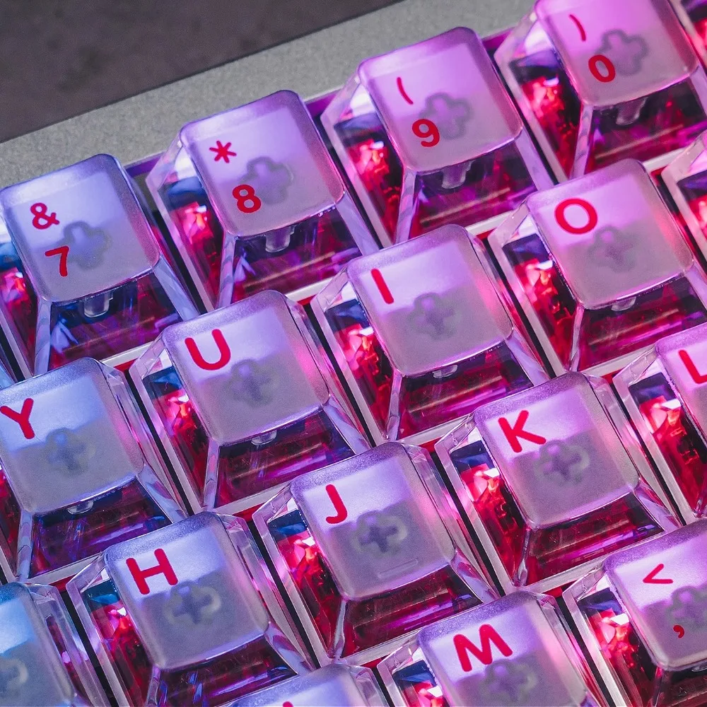 95 Keys Mist Transparent Keycaps Cherry Height PC Red Black White Transparent Keycaps 68 75 Matching Rows