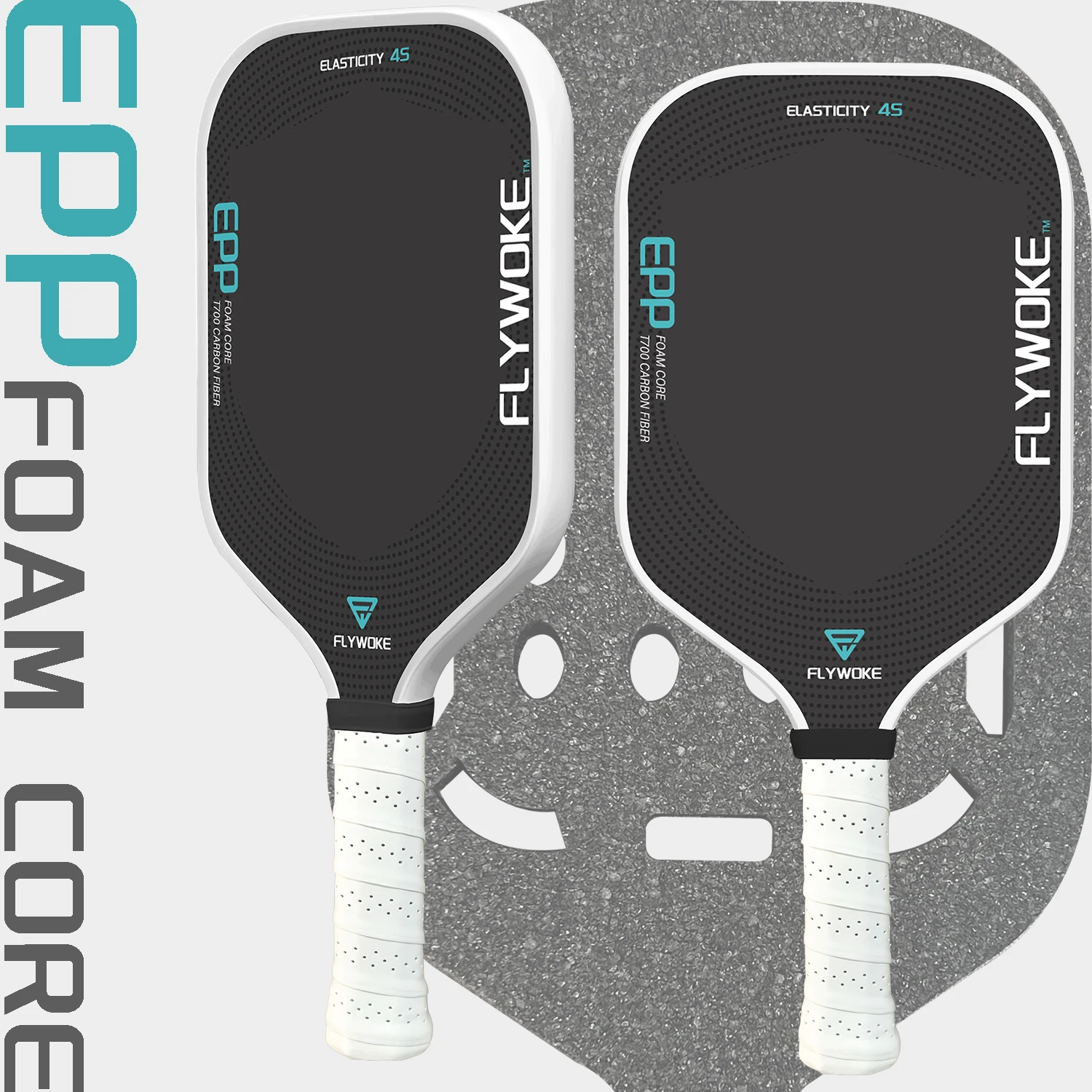 raquette-de-pickleball-flywoke-gen50-avec-noyau-epp-fibre-de-carbone-t700-finition-mate-grand-sweet-spot-haute-elasticite