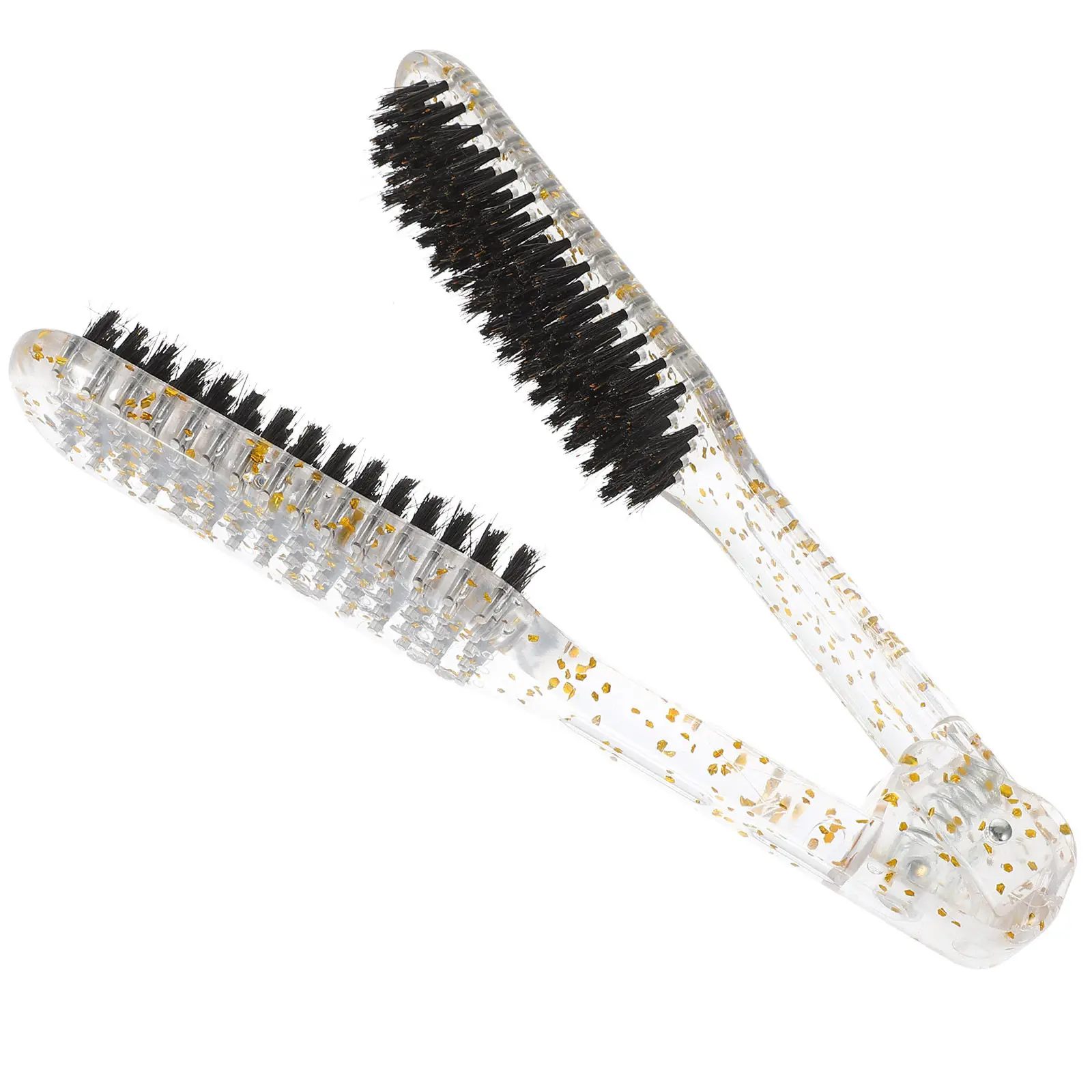 

Hair Straightening Comb V-Shaped Lightweight Portable Salon Home Use Straightener Brush for Thick Thin Hair Double Sided Clamp