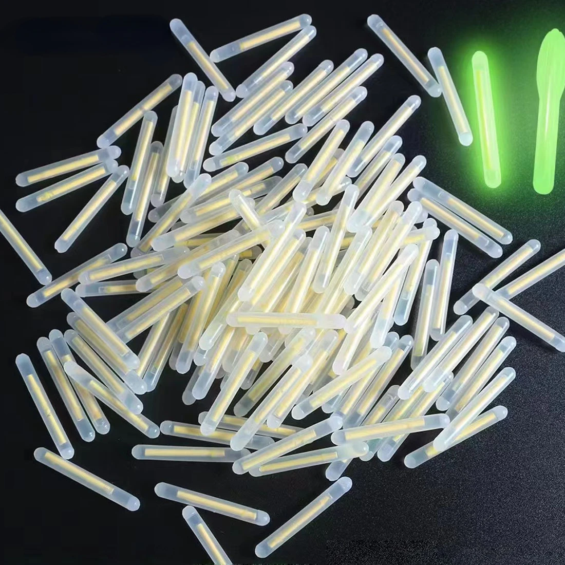 50PCS Fireflies Fluorescent Lightstick Light 2.2-4.5mm Fishing Float Rod Lights Dark Glow Stick Useful Fishing Tackle Accessorie