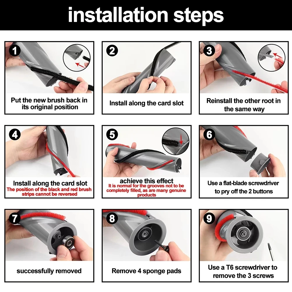 Strisce morbide in peluche per Dyson V6 V7 V8 V10 V11 V15 strisce per spazzole rotanti per aspirapolvere accessori per teste a rullo morbide