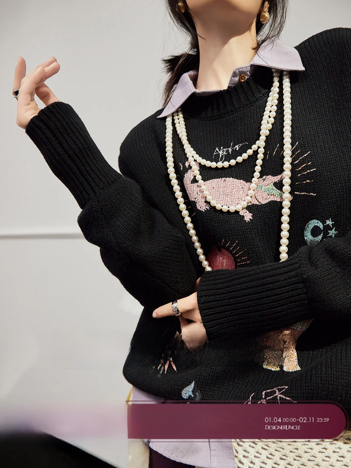 

Вязаный свитер Bla для женщин, свободный крой, модный, осенний, новинка, дизайн U×LAB Star Map, удобный повседневный модный топ