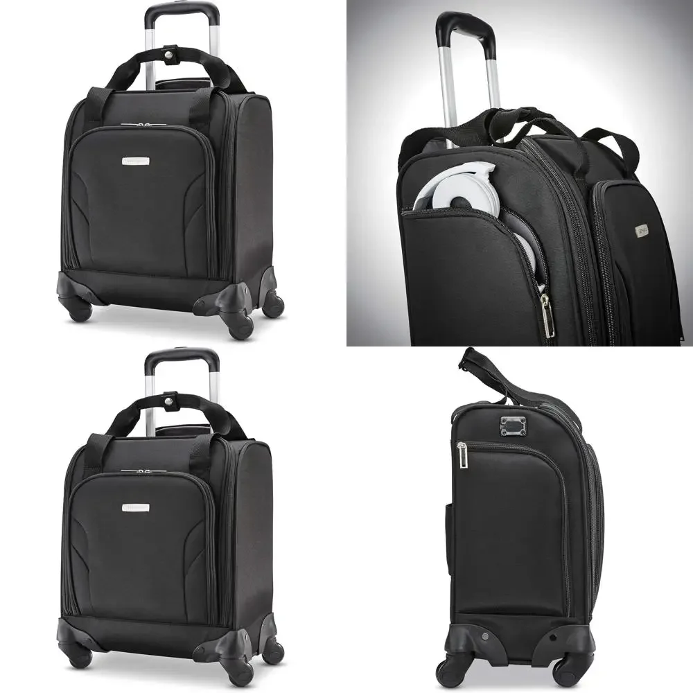 

Компактная ручная кладь на колесиках с USB-портом для зарядки — темно-черный, один размер, незаменимая для путешествий