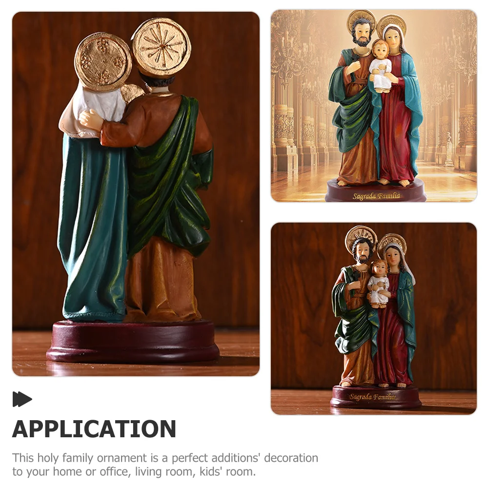 

Jesus Nativity Statue Resin Craft Exquisite Desktop Adornment Religious Home Decor for Living Room Or Office Space